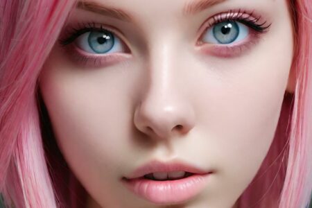 AI girl with pink hair wallpaper