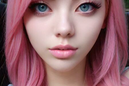 AI girl with pink hair wallpaper