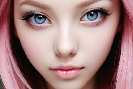 AI girl with pink hair wallpaper