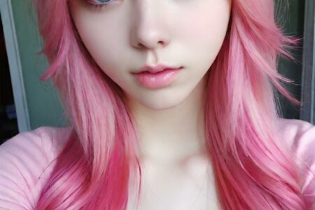 AI girl with pink hair wallpaper