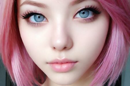 AI girl with pink hair wallpaper