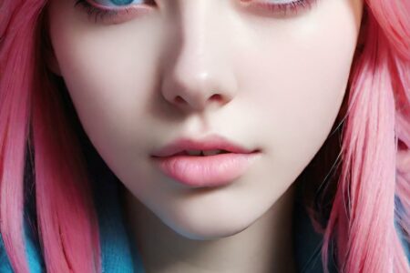 AI girl with pink hair wallpaper