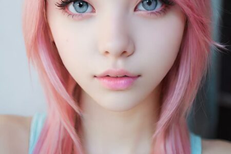 AI girl with pink hair wallpaper