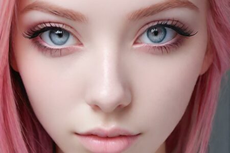 AI girl with pink hair wallpaper