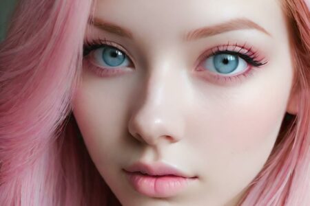 AI girl with pink hair wallpaper