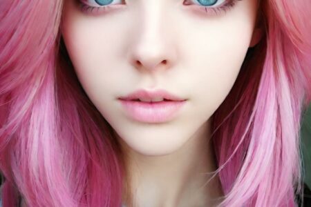 AI girl with pink hair wallpaper