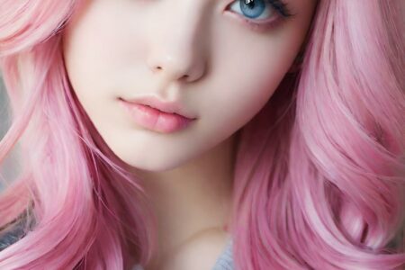 AI girl with pink hair wallpaper