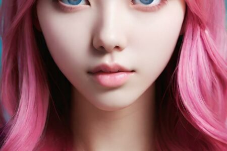 AI girl with pink hair wallpaper