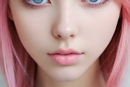 AI girl with pink hair wallpaper