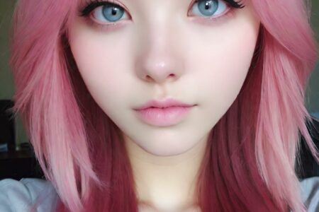 AI girl with pink hair wallpaper