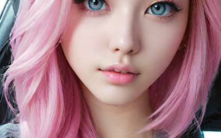 AI girl with pink hair wallpaper