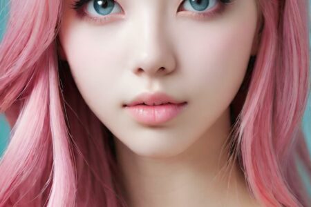 AI girl with pink hair wallpaper
