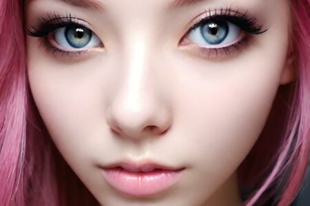 AI girl with pink hair wallpaper