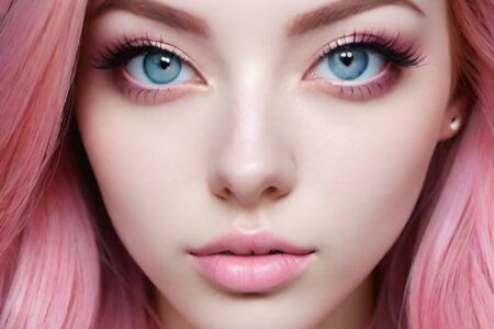AI girl with pink hair wallpaper