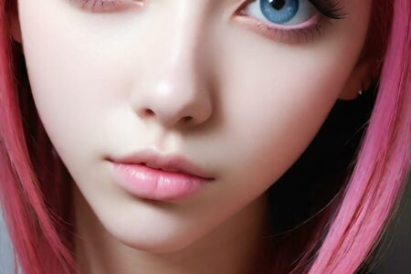 AI girl with pink hair wallpaper