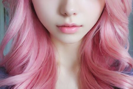AI girl with pink hair wallpaper