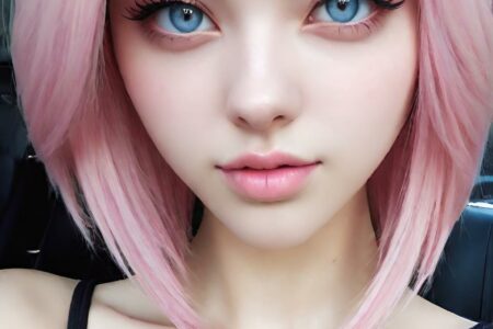 AI girl with pink hair wallpaper