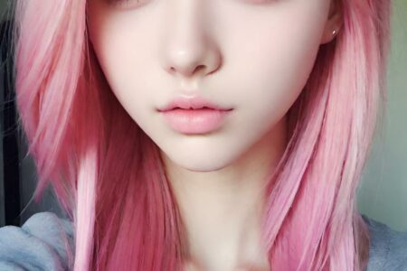 AI girl with pink hair wallpaper