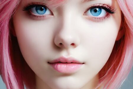 AI girl with pink hair wallpaper