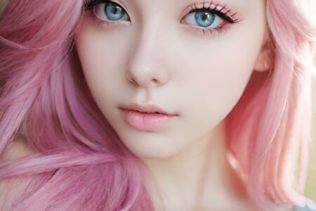 AI girl with pink hair wallpaper