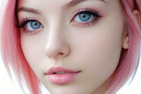 AI girl with pink hair wallpaper