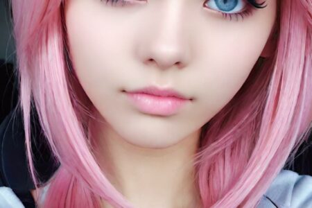 AI girl with pink hair wallpaper