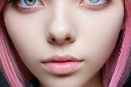 AI girl with pink hair wallpaper