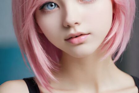 AI girl with pink hair wallpaper