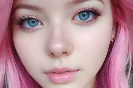 AI girl with pink hair wallpaper