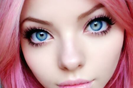 AI girl with pink hair wallpaper