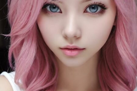 AI girl with pink hair wallpaper