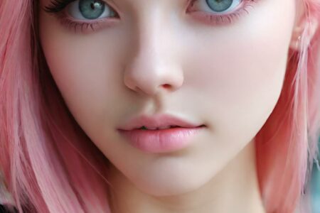 AI girl with pink hair wallpaper