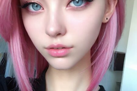 AI girl with pink hair wallpaper