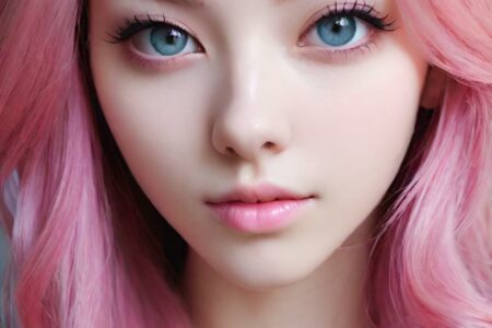 AI girl with pink hair wallpaper
