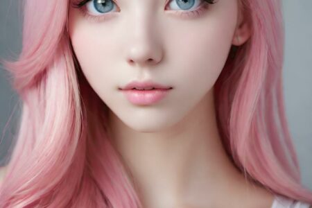 AI girl with pink hair wallpaper
