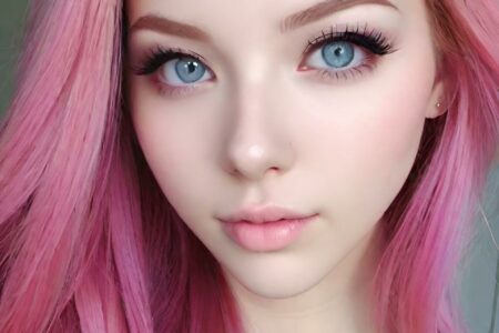 AI girl with pink hair wallpaper