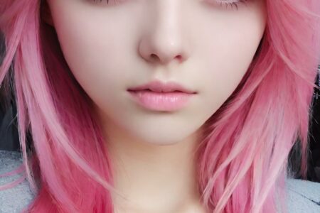 AI girl with pink hair wallpaper
