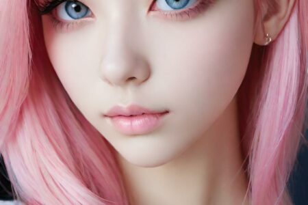 AI girl with pink hair wallpaper