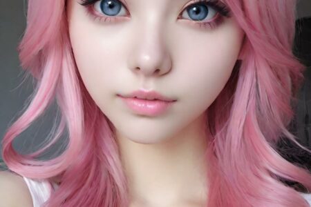 AI girl with pink hair wallpaper
