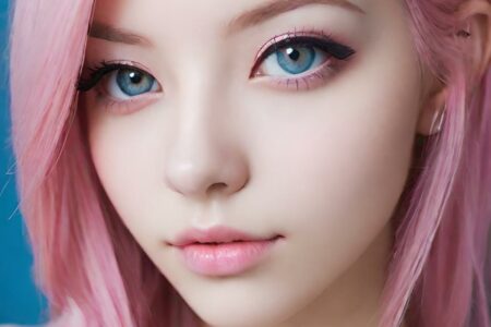AI girl with pink hair wallpaper