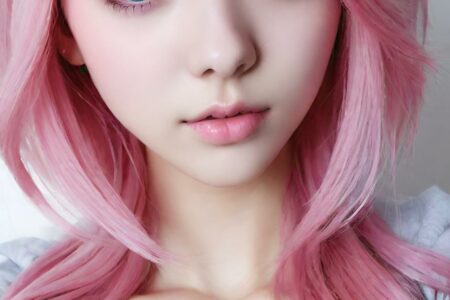 AI girl with pink hair wallpaper