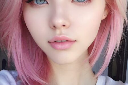 AI girl with pink hair wallpaper