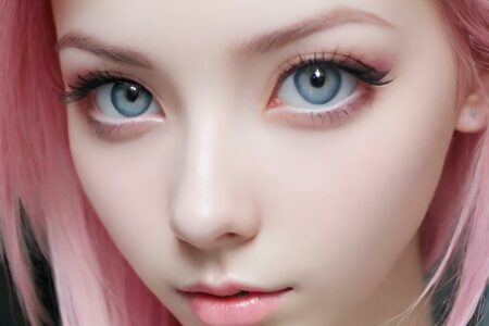 AI girl with pink hair wallpaper