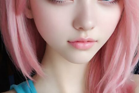 AI girl with pink hair wallpaper