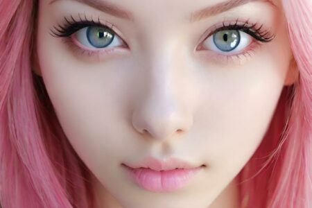 AI girl with pink hair wallpaper