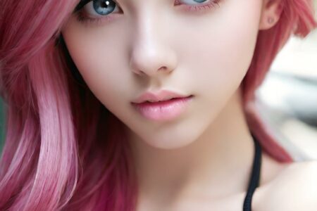 AI girl with pink hair wallpaper