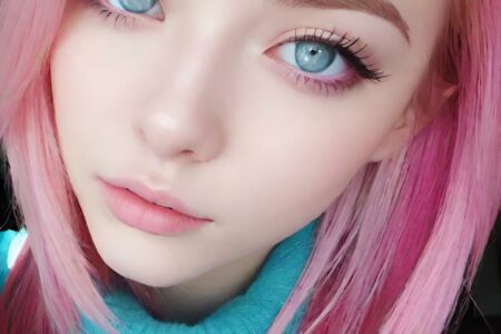 AI girl with pink hair wallpaper