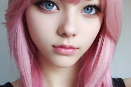 AI girl with pink hair wallpaper
