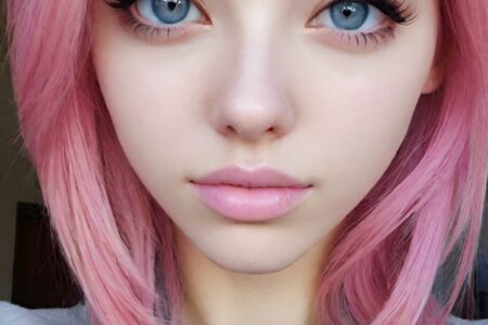 AI girl with pink hair wallpaper