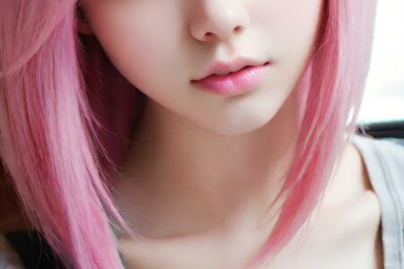 AI girl with pink hair wallpaper